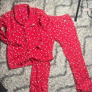 Victoria's Secret Red and White Polka Dot Pajama Set